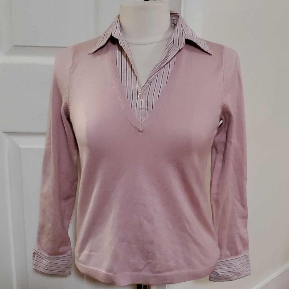 🍨NY & Co Y2K Preppy Pink Sweater